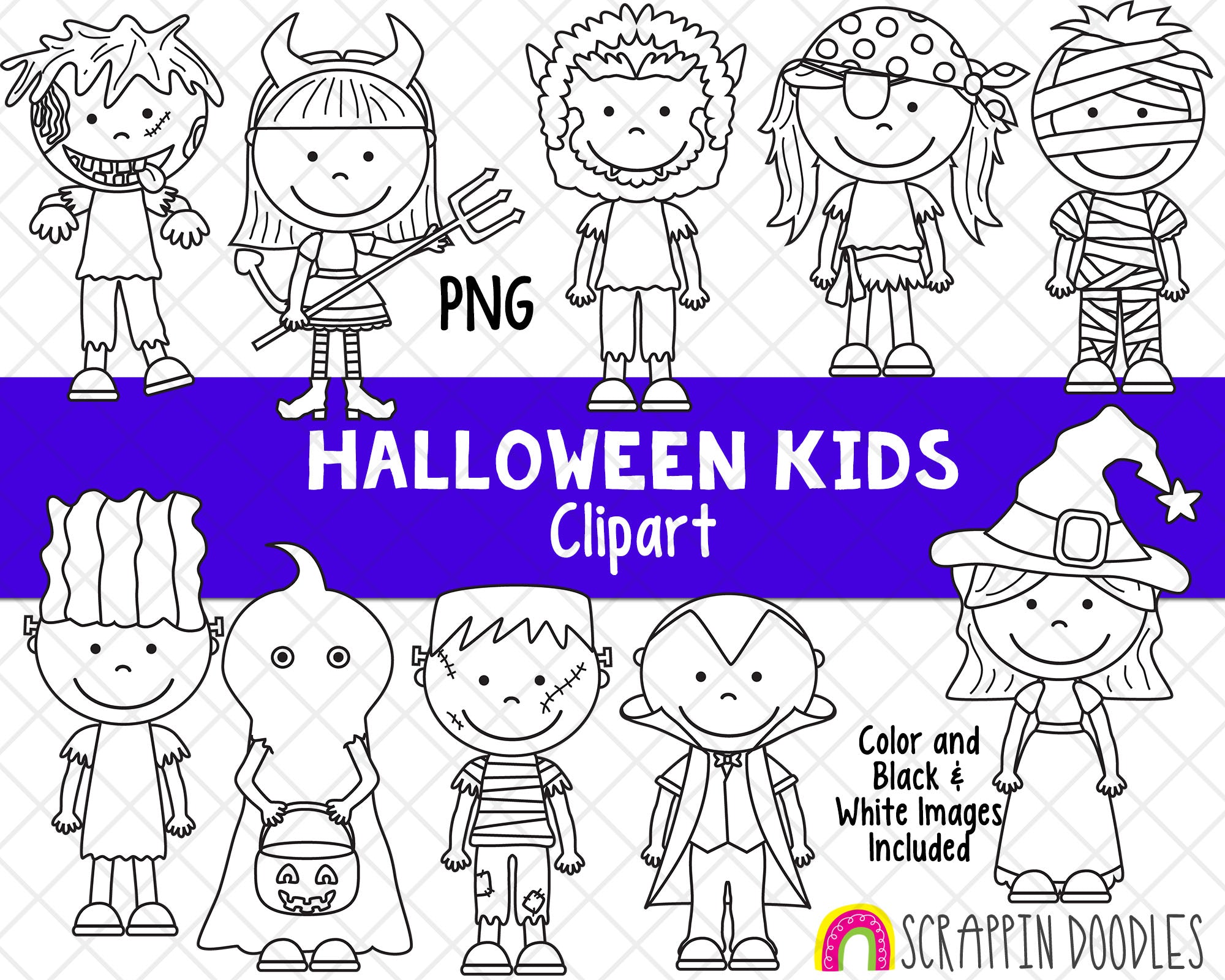 halloween party clip art black and white