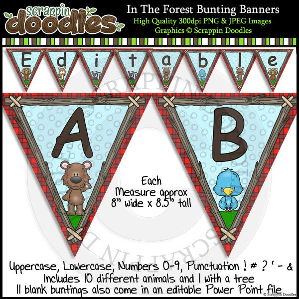 In The Forest Editable Bunting Banners