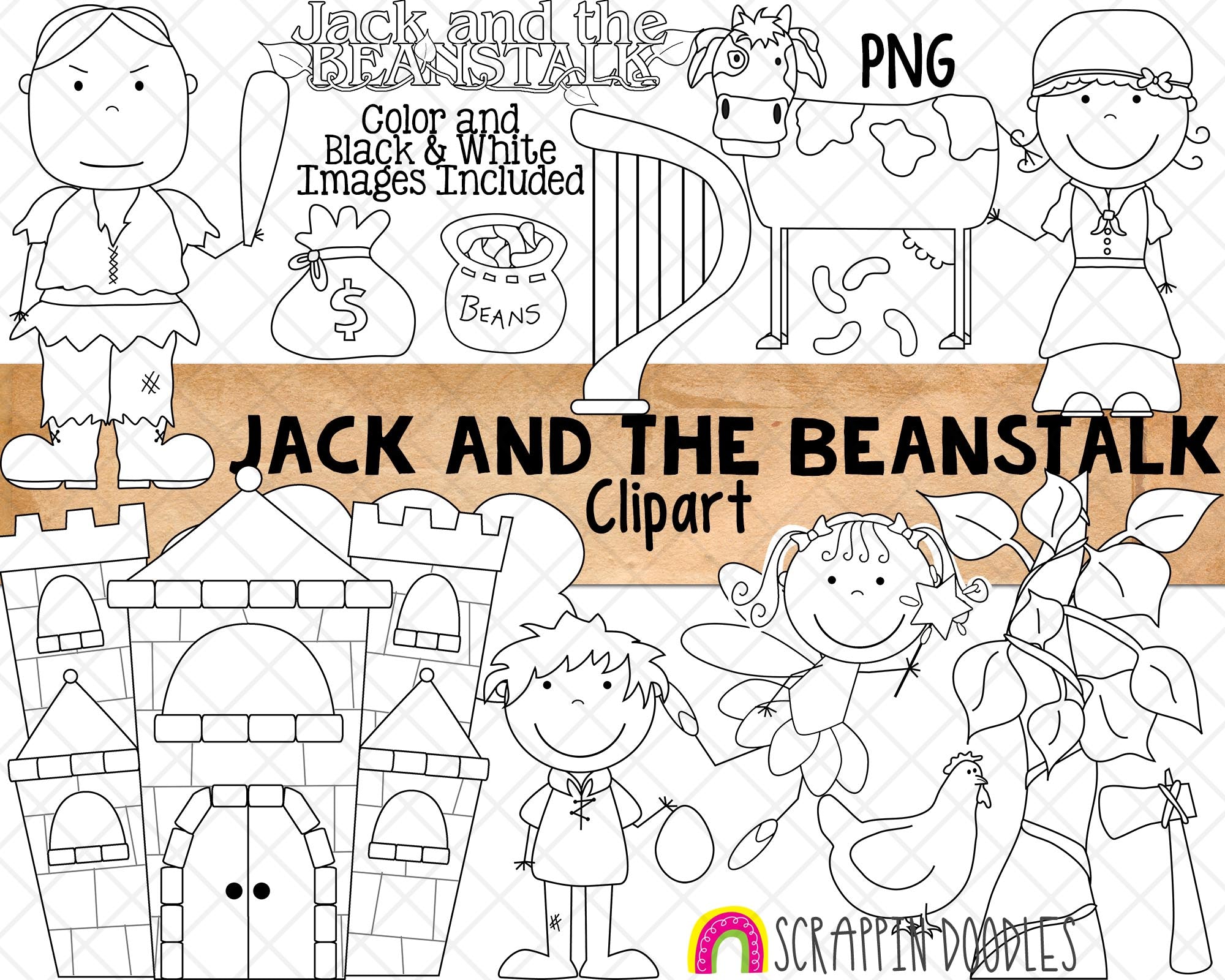 Jack and the Beanstalk Clip Art  Jack and the beanstalk, Clip art, Fairy  tales