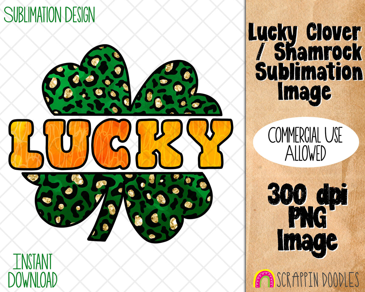 Lucky Clover / Shamrock Sublimation Image - Commercial Use