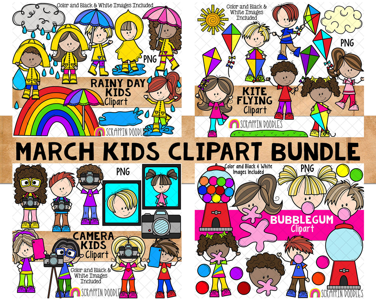 March Kids ClipArt Bundle