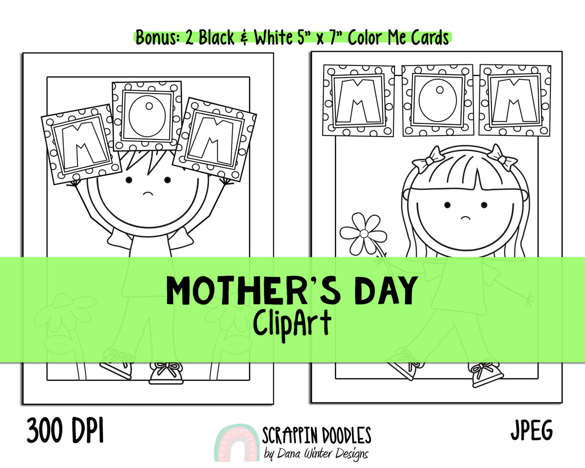 Mothers Day Clipart - Mothers Day Kids ClipArt - Mom Clipart - Mum Clipart - Mothers Day Sublimation Designs - Mothers Day Gifts