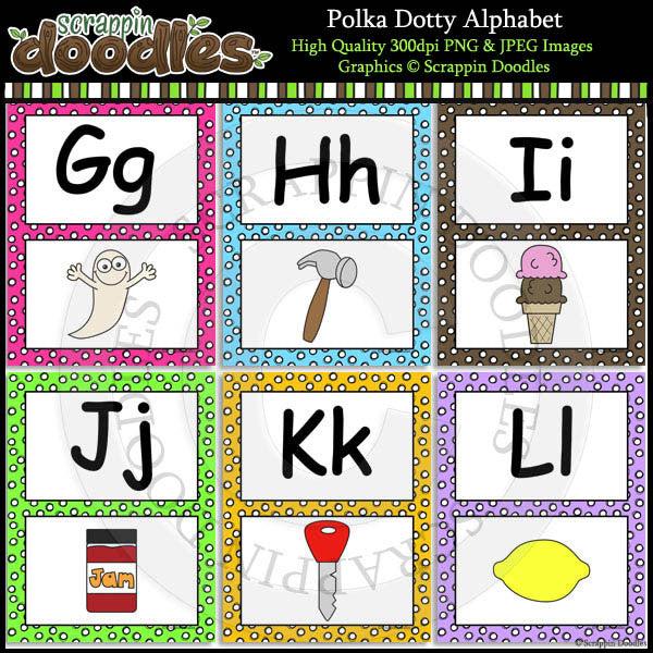 Polka Dotty Alphabet Letter Size Posters