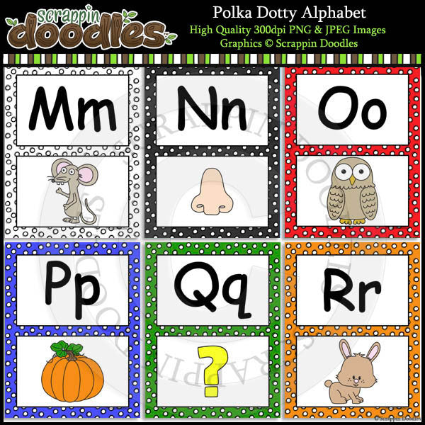 Polka Dotty Alphabet Letter Size Posters