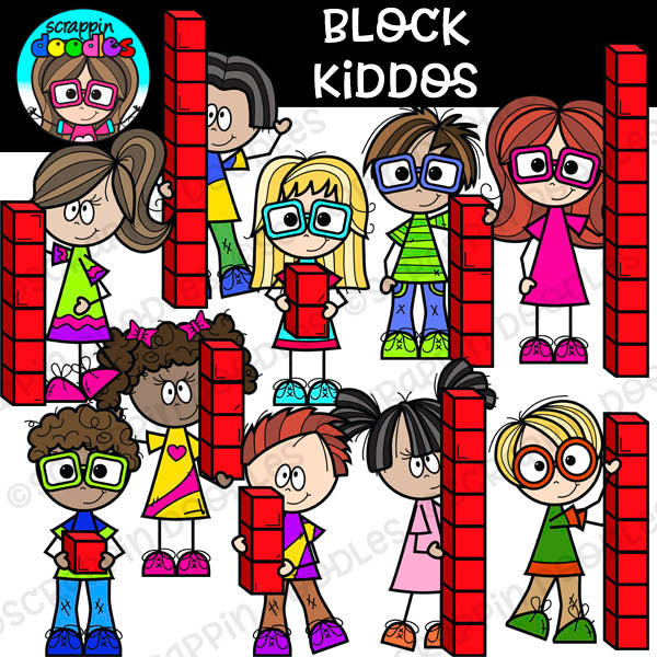 Block Kiddos - Math Blocks Clip Art