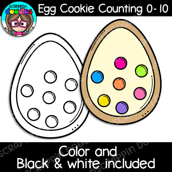 Easter Egg Cookie Counting Clip Art