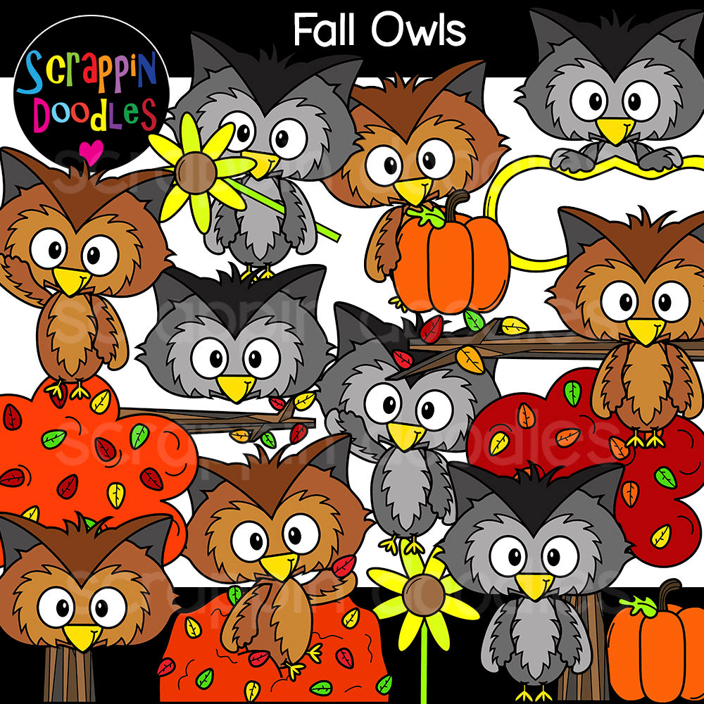 Fall Owls Clip Art autumn