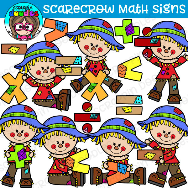 Scarecrow Math Signs Clipart