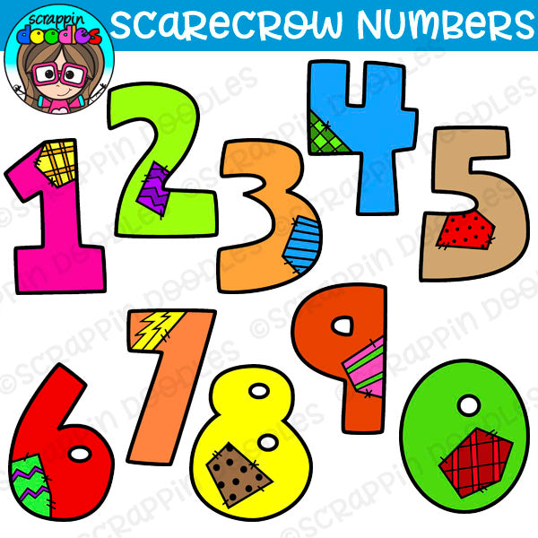 Scarecrow Numbers Clipart