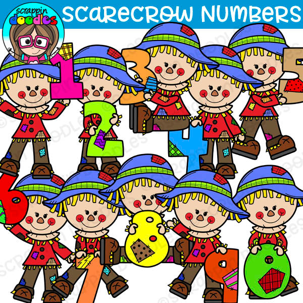 Scarecrow Numbers Clipart