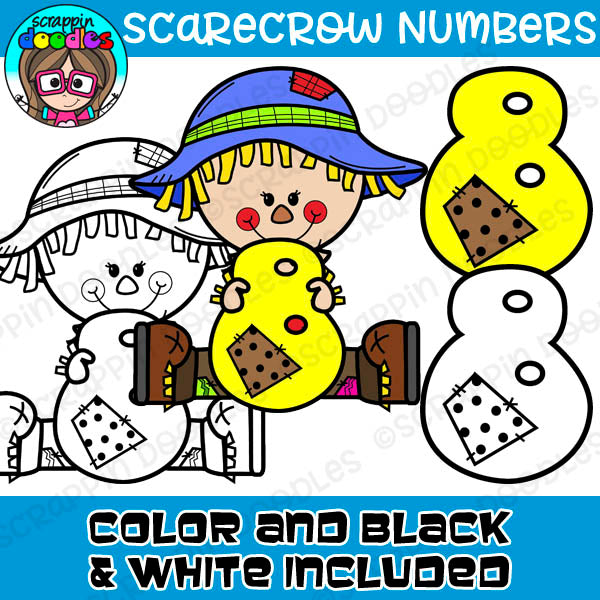 Scarecrow Numbers Clipart