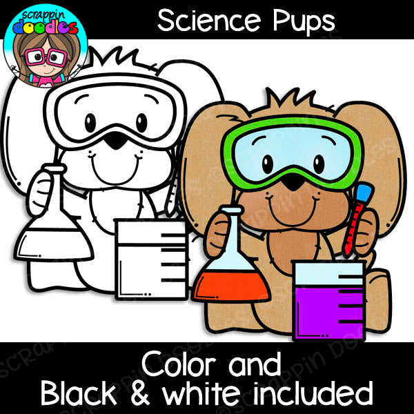 Cute School Pups Clipart Bundle