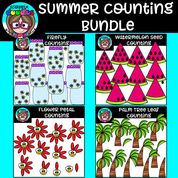 Summer Counting Clip Art Bundle