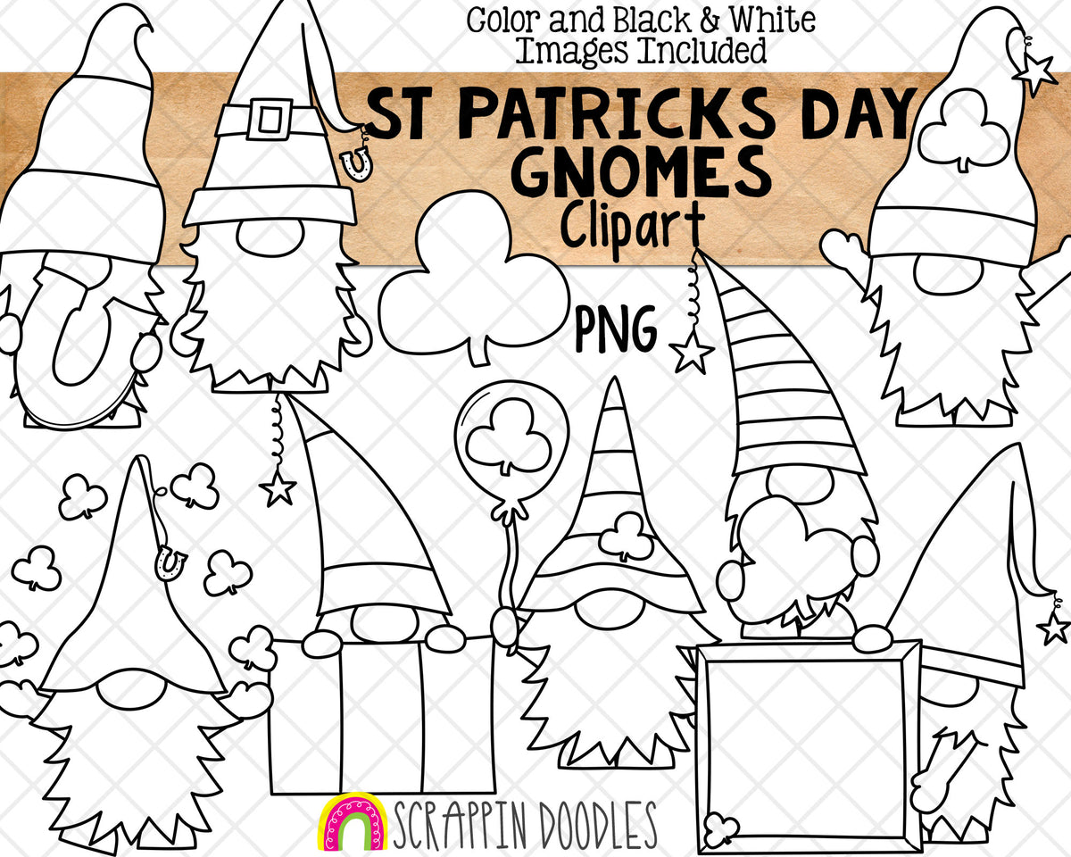 St. Patrick's Day Gnomes - St Patricks Gnome ClipArt - Irish Garden Gnomes - Commercial Use - Gnome Sublimation - PNG