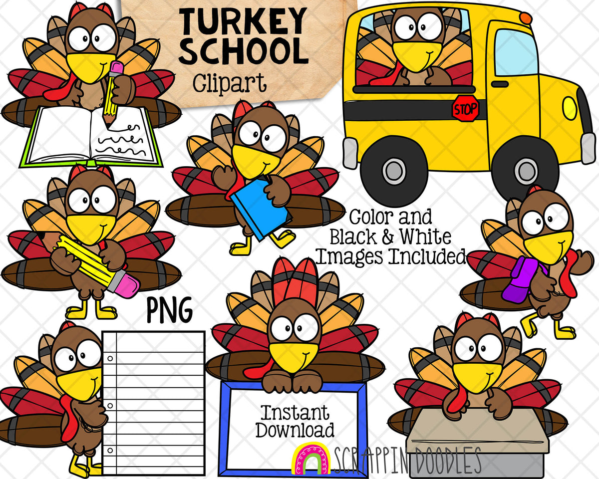 Turkey ClipArt Bundle - Thanksgiving Turkeys - Commercial Use PNG