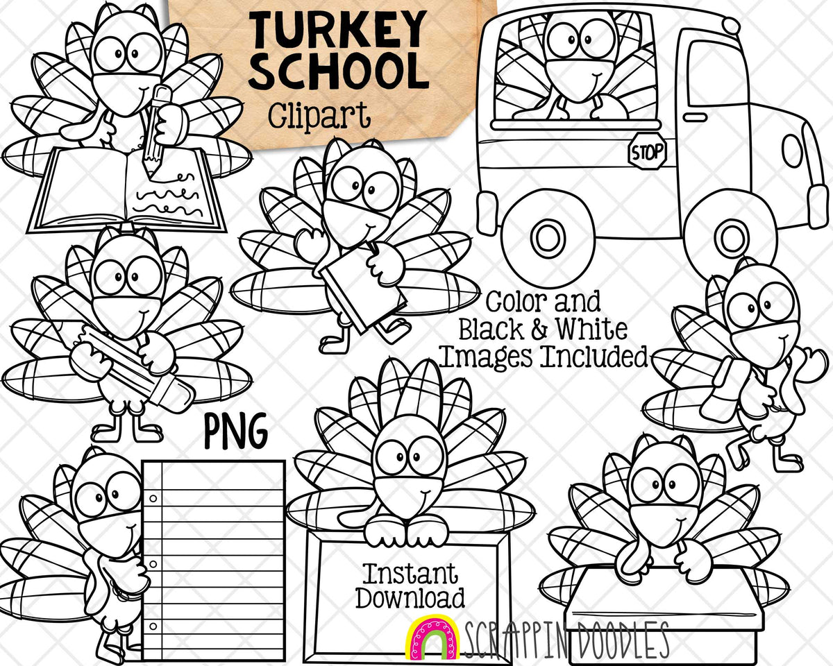 Turkey ClipArt Bundle - Thanksgiving Turkeys - Commercial Use PNG