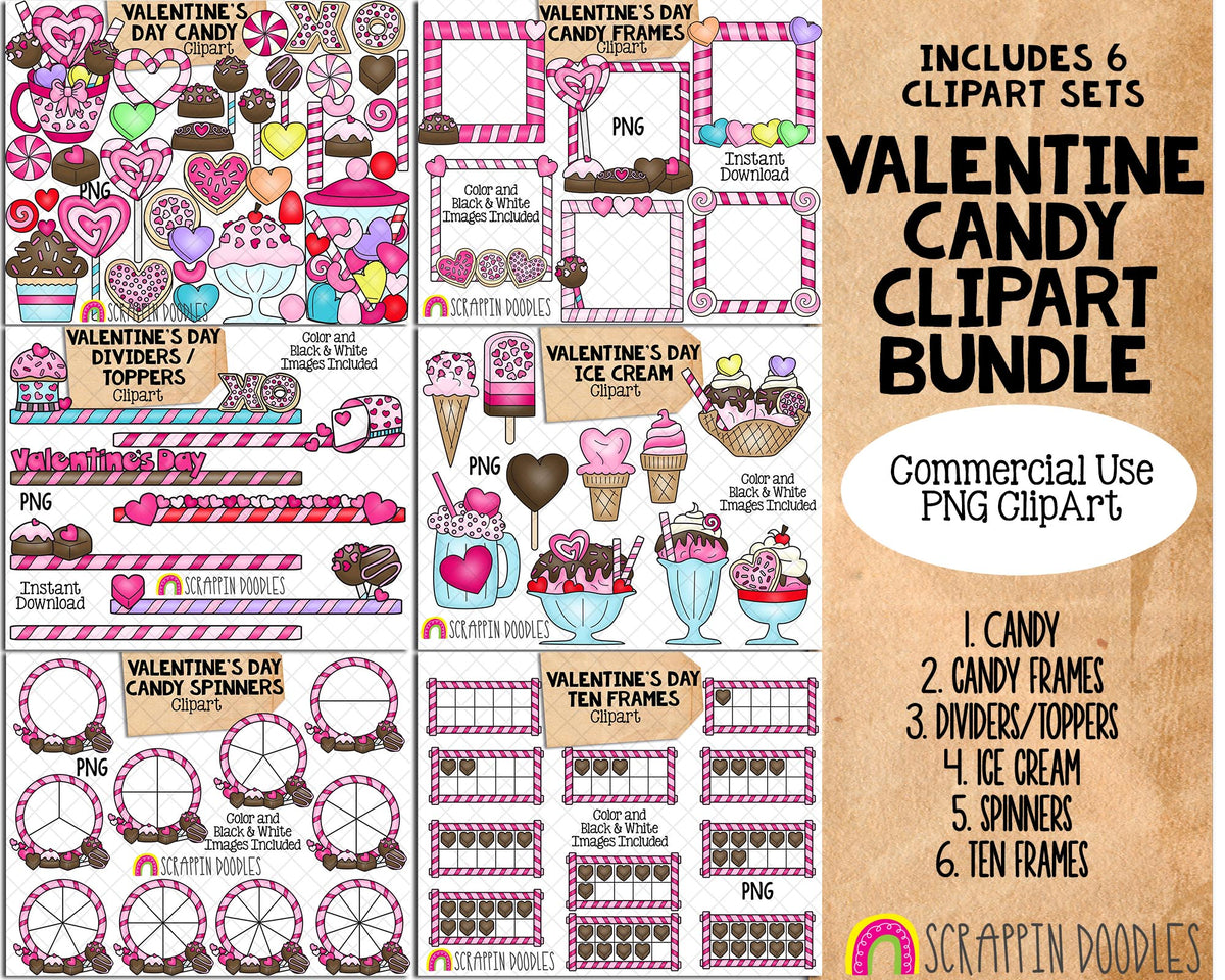 Valentine's Day Candy ClipArt Bundle - Commercial Use PNG